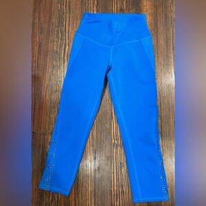 Alo Yoga Patina Laser Cut Royal Blue Women’s Workout Legging Sz Sm High Waist